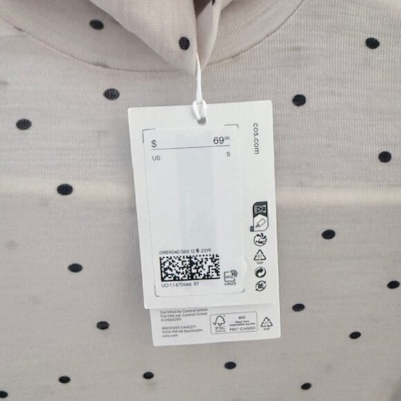 COS polka dot merino wool turtleneck - Small - Picture 7 of 7